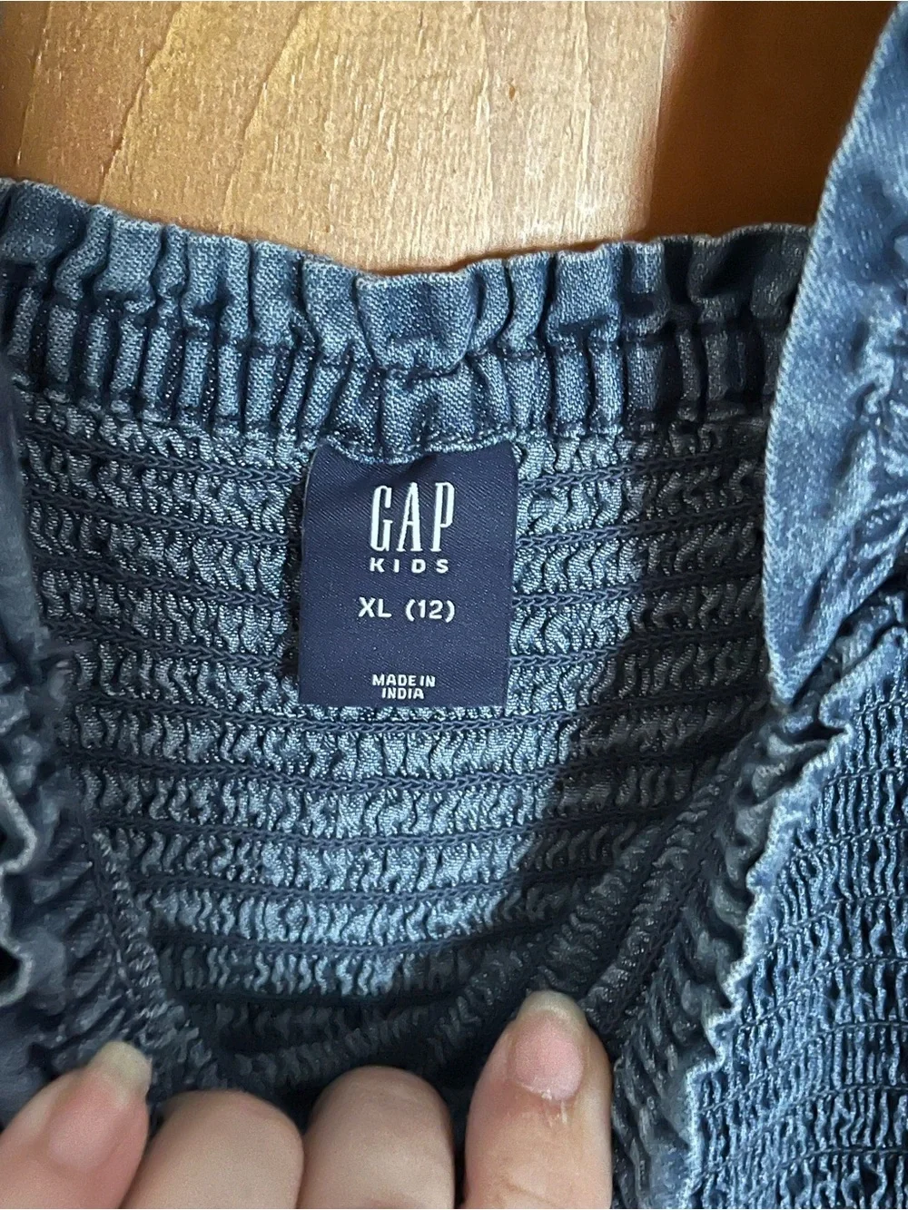 GAP Girls' Blue Smocked Ruffle Strap Maxi Dress